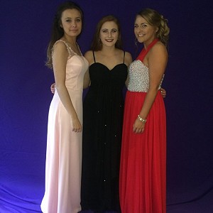 Amelia, Lucy and Lucie all wearing Bespoke Prom Dresses designed by Lily Barclay