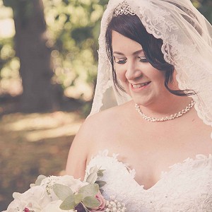 Brittany wearing her gorgeous Custom Made to Measure Wedding Dress designed by Amelia Gray