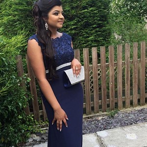 Dilly in her bespoke prom dress