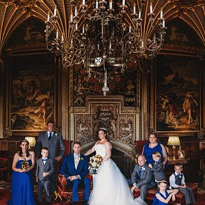 Jess wearing her One Off Bespoke Wedding Dress designed exclusively for her by Amelia Gray and her Bridesmaids all wear Poppy designed by Ella Rae