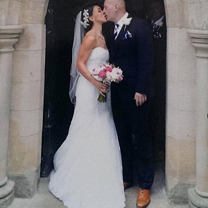 Leigh on her wedding day