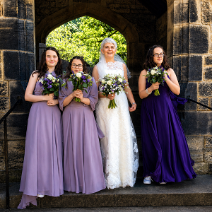 Michelle and her bridesmaids wearing bespoke Amelia Gray