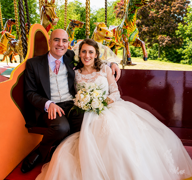 Sarah wearing her bespoke Lily Barclay Wedding Dress